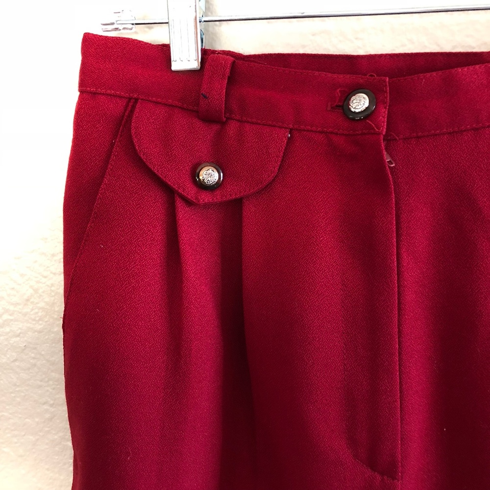 60s Mad Men high waisted Christmas red trousers